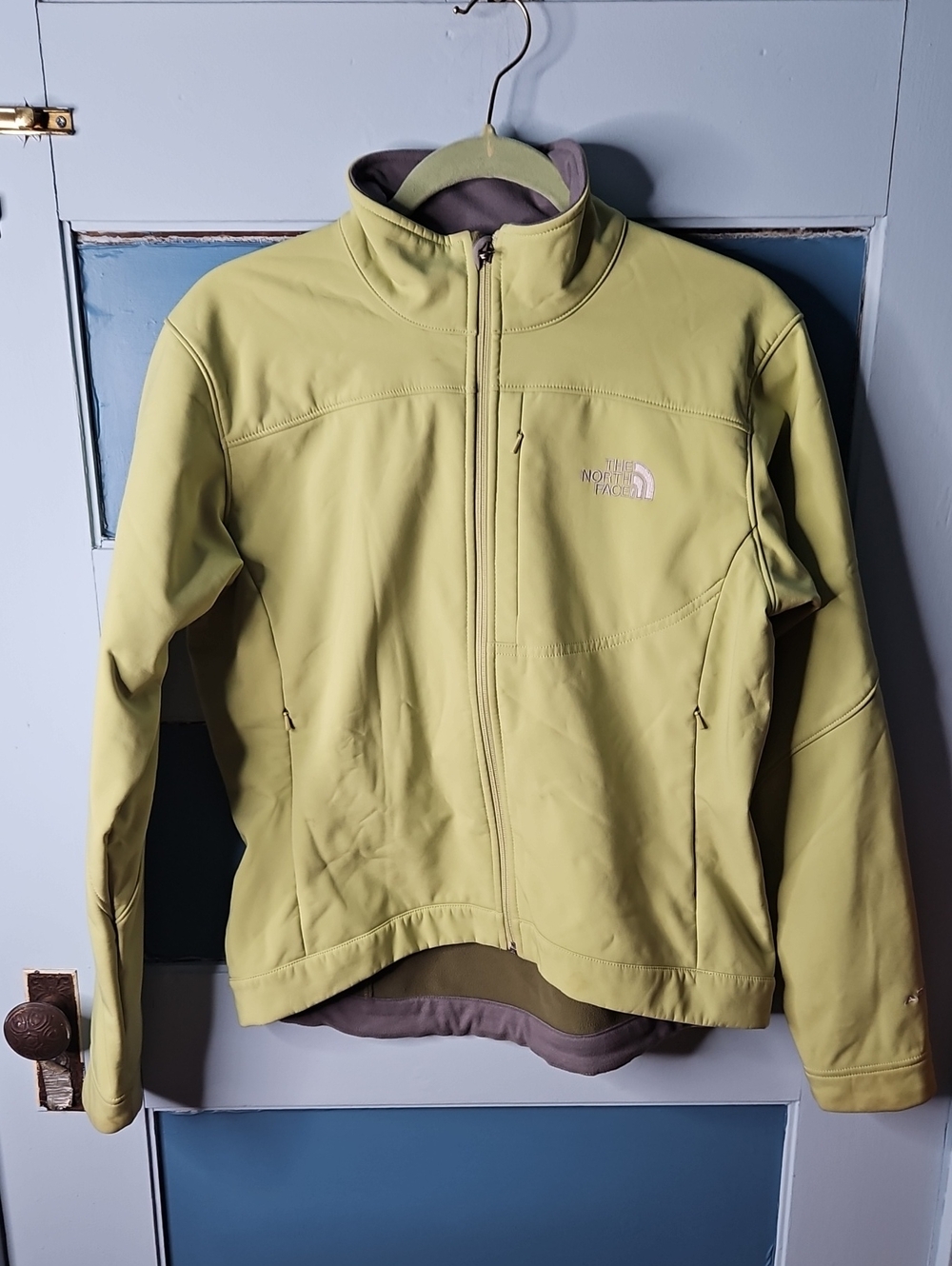 The North Face Women's Lime Green Softshell Jacket Medium